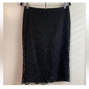 Dolce & Gabanna Black Lace Knee Length Skirt